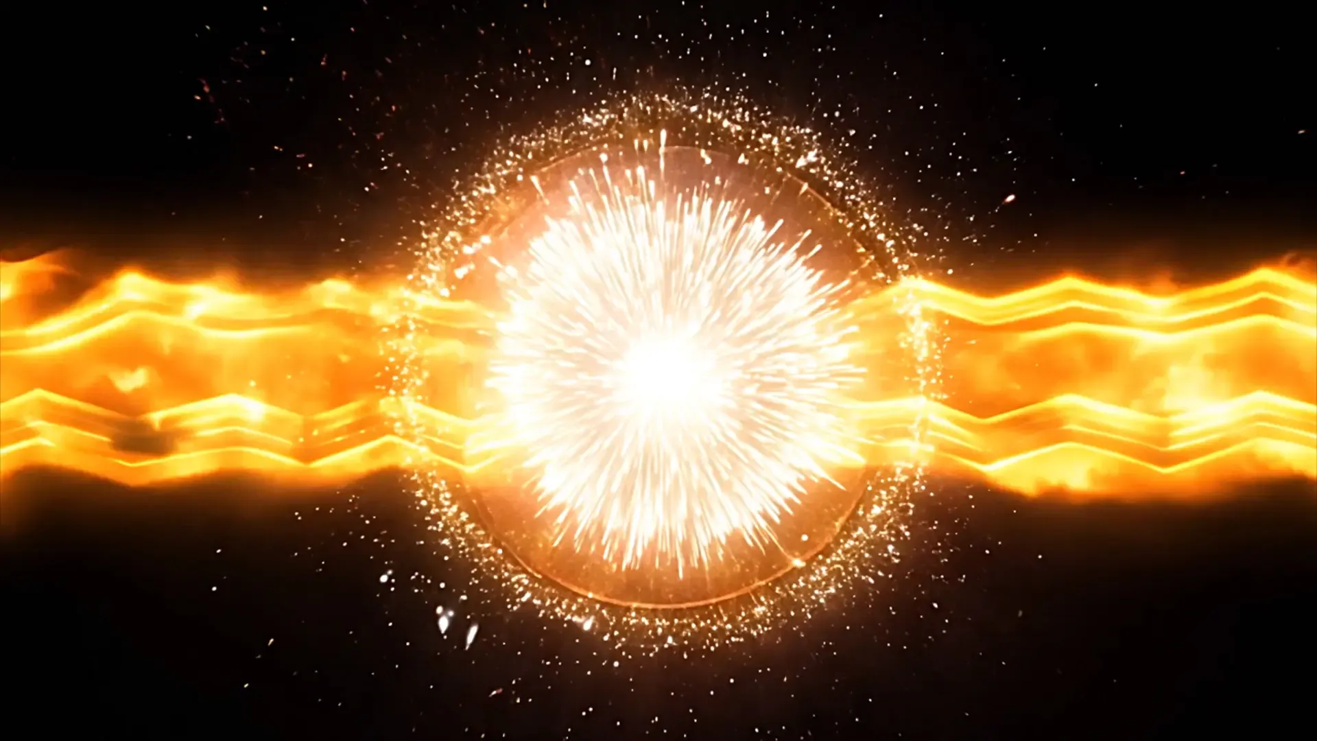 Fiery Particle Explosion Overlay Effect for Powerful Logo Animation